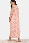 Zivame Pretty Florals Woven Full Length Nightdress - Peach Parfait — thumbnail 4